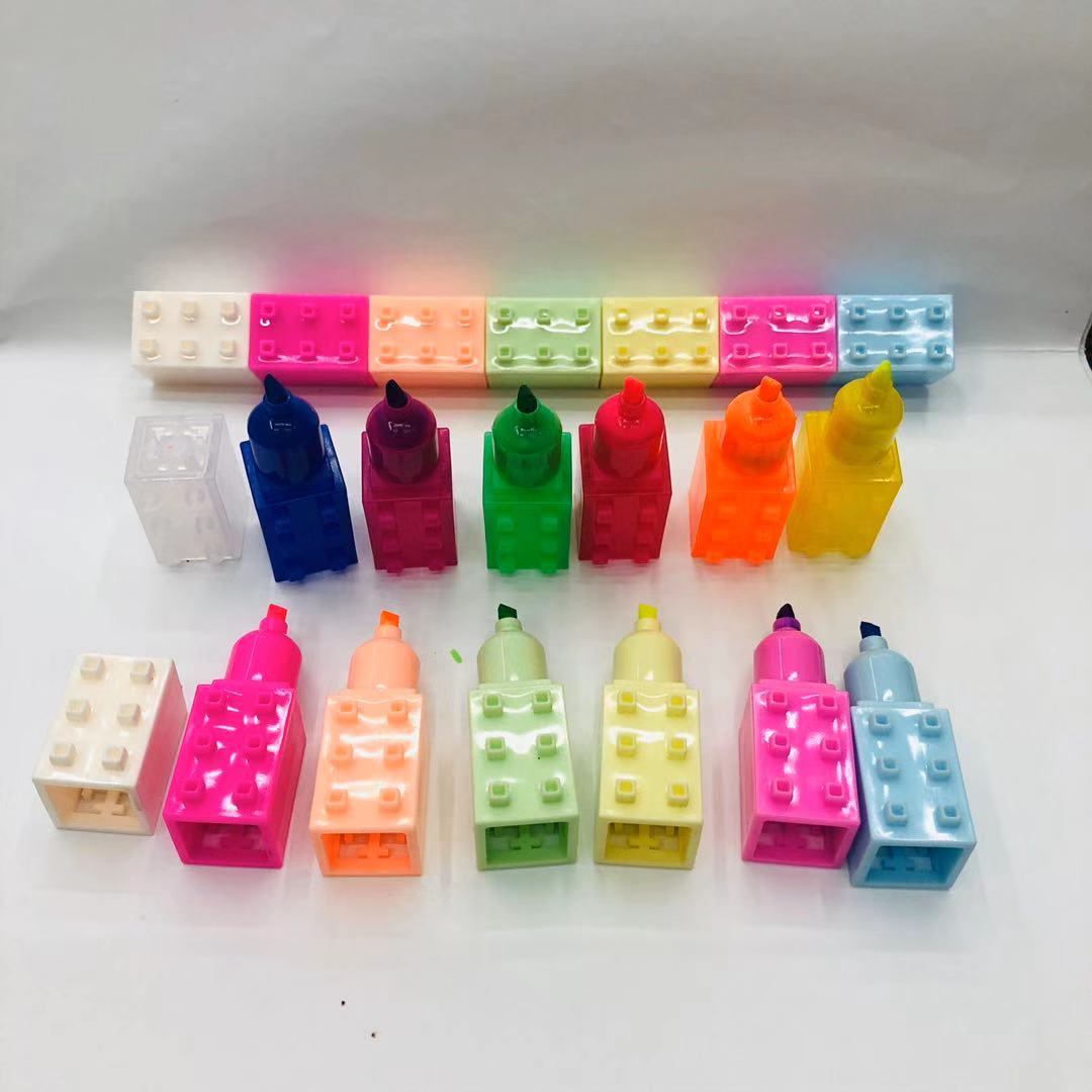 Multi-section mini block highlighter can be freely assembled small block highlighter 6 colors