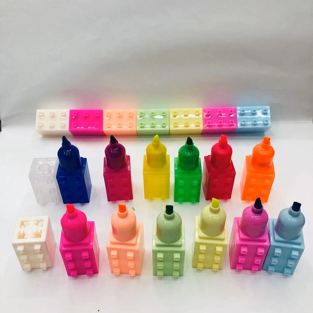 Multi-section mini block highlighter can be freely assembled small block highlighter 6 colors