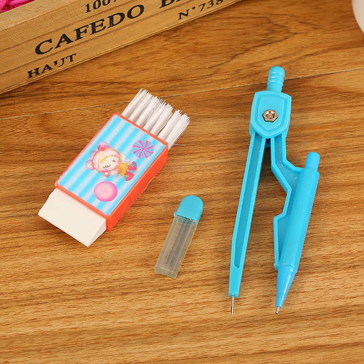 Compasses Set Multi-Purpose Eraser Pencil Sharpener Plastic Cleansing Brush Automatic Pencil Lead Student Teaching Office Stationery Compasses Set Multi-Purpose Eraser Pencil Sharpener Plastic Cleansing Brush Automatic Pencil Lead Student Teaching Office Stationery