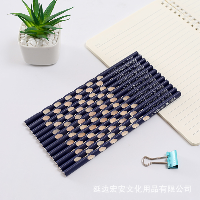 New 2B Pencil  Triangle Pole Pens for Writing Letters 2B Groove Pencil Drawing Sketch Pencil Children's Pencil Wholesale