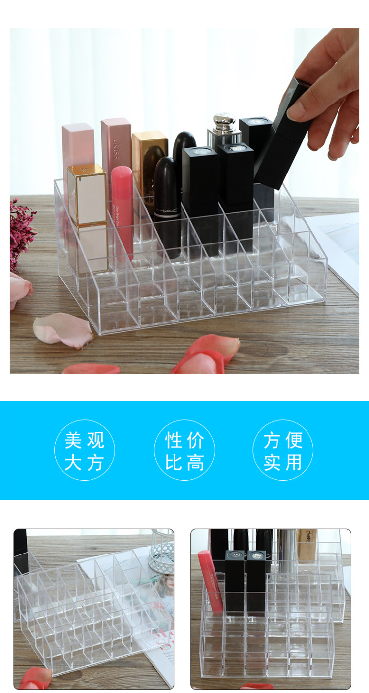 Acrylic Transparent Nail Polish Eyebrow Pencil Display Stand Makeup Plastic Cosmetics Storage Box Desktop 24 Grid Lipstick Stand Acrylic Transparent Nail Polish Eyebrow Pencil Display Stand Makeup Plastic Cosmetics Storage Box Desktop 24 Grid Lipstick Stand