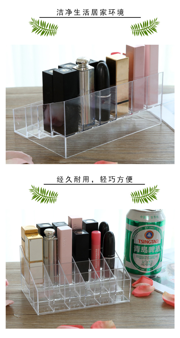 Acrylic Transparent Nail Polish Eyebrow Pencil Display Stand Makeup Plastic Cosmetics Storage Box Desktop 24 Grid Lipstick Stand Acrylic Transparent Nail Polish Eyebrow Pencil Display Stand Makeup Plastic Cosmetics Storage Box Desktop 24 Grid Lipstick Stand
