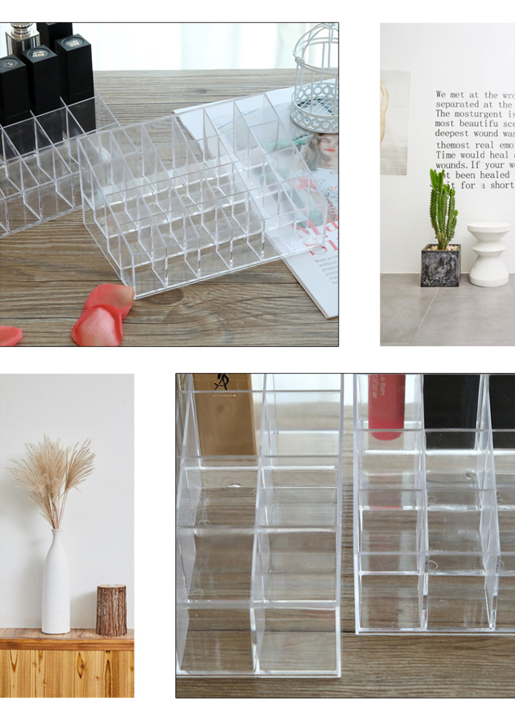 Acrylic Transparent Nail Polish Eyebrow Pencil Display Stand Makeup Plastic Cosmetics Storage Box Desktop 24 Grid Lipstick Stand Acrylic Transparent Nail Polish Eyebrow Pencil Display Stand Makeup Plastic Cosmetics Storage Box Desktop 24 Grid Lipstick Stand