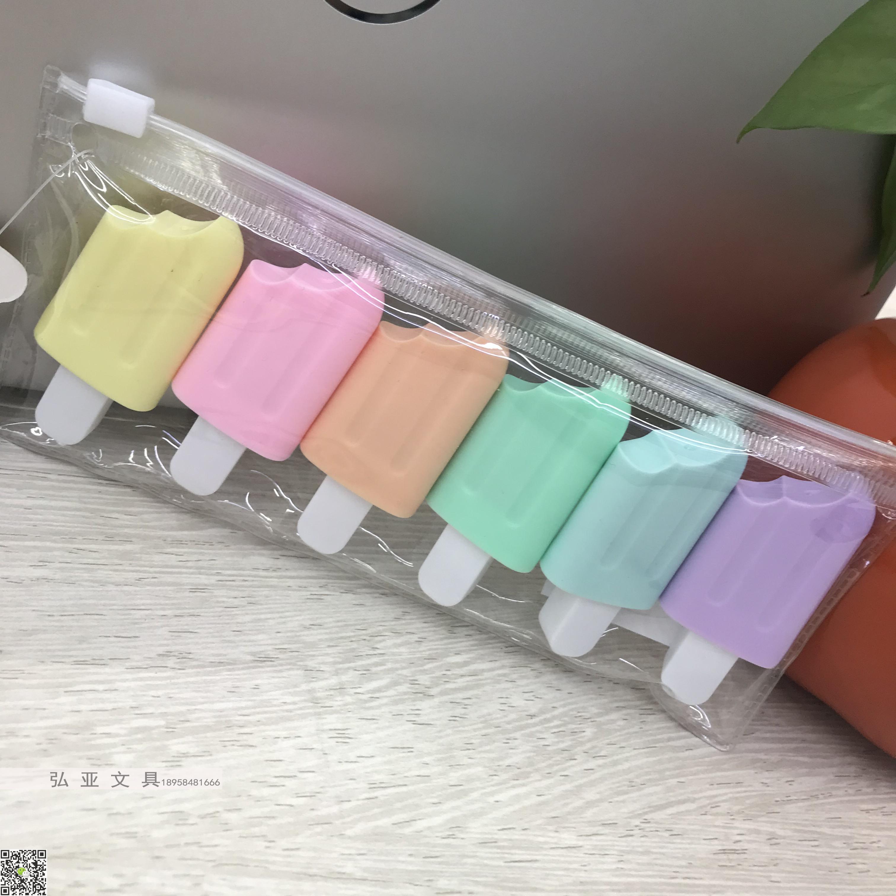 Pencil shaped Highlighter Macaron fan your highlighter Set Creative stationery cartoon shaped highlighter