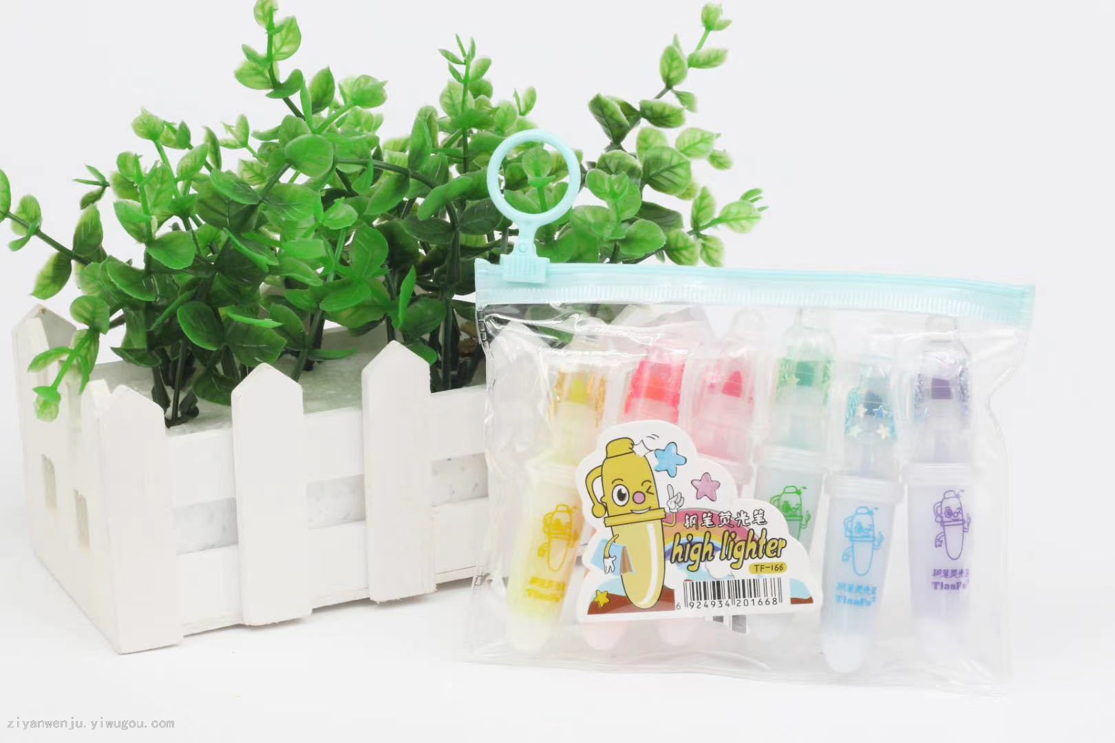 Cute pen modeling 6 color highlighter children's graffiti painting focus marker pen candy color pen
