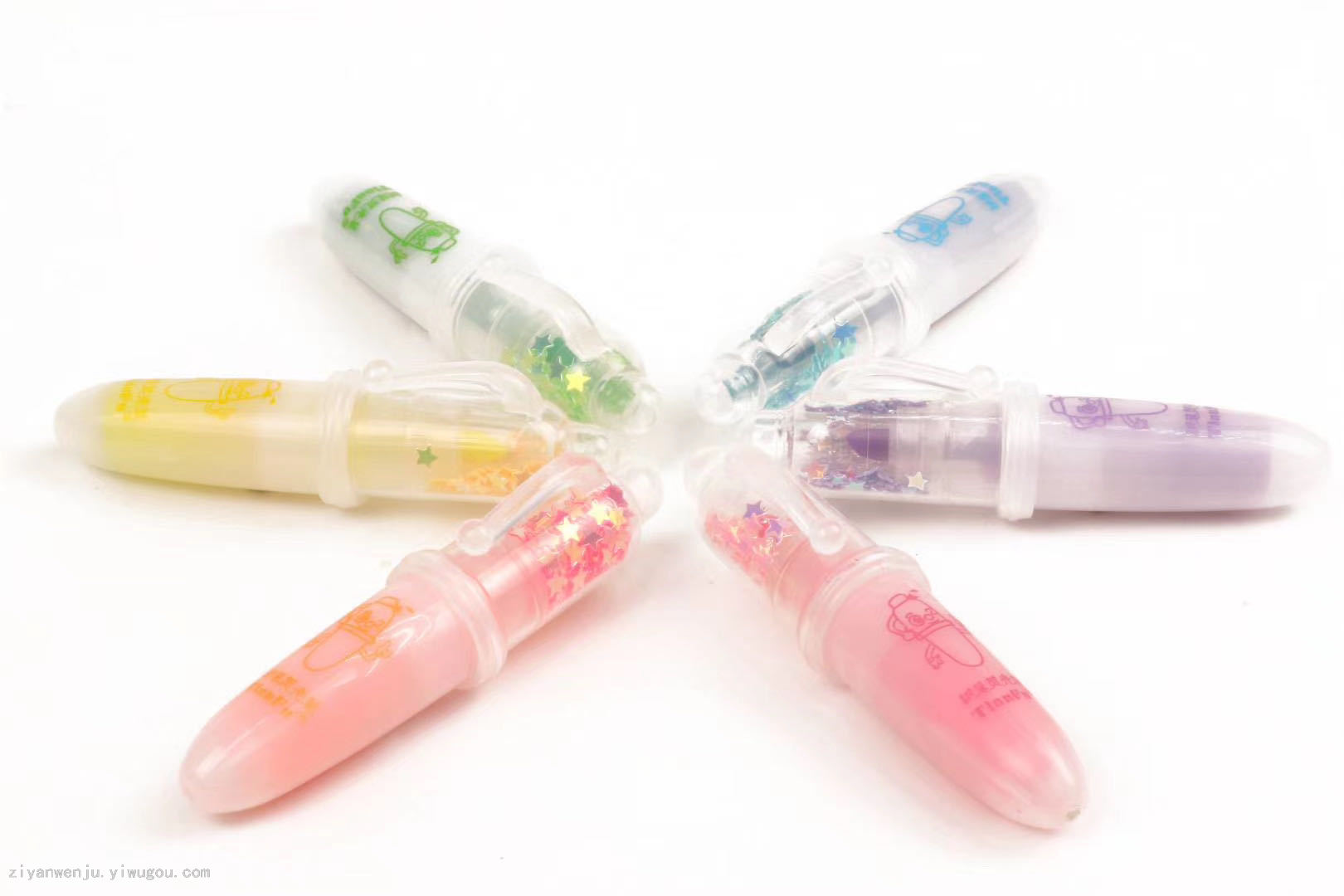 Cute pen modeling 6 color highlighter children's graffiti painting focus marker pen candy color pen