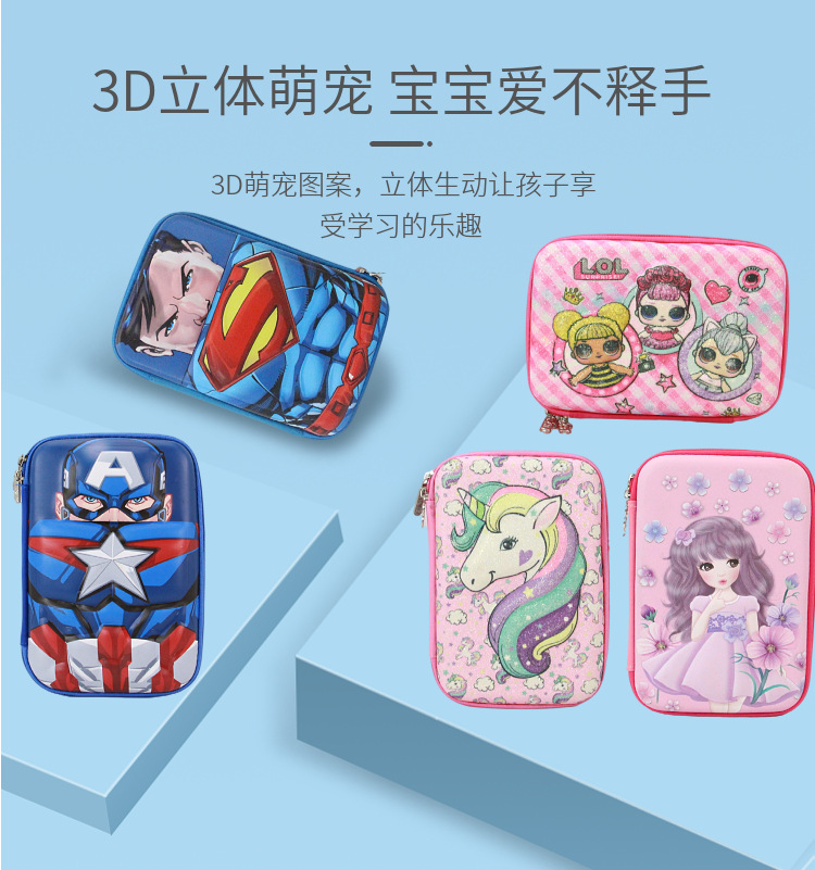 Stationery Box Primary School Girls Pencil Case 3D Unicorn Cute Princess Pencil Box Large Capacity Waterproof for Girls Stationery Box Primary School Girls Pencil Case 3D Unicorn Cute Princess Pencil Box Large Capacity Waterproof for Girls