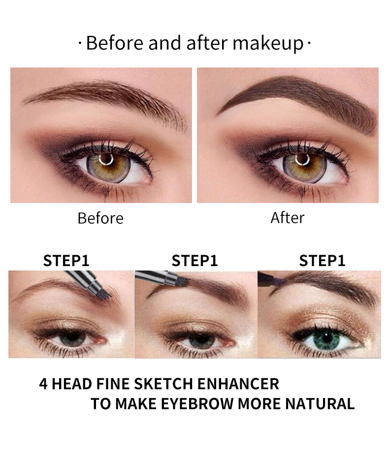 Brand FourFork UltraFine Eyebrow Pencil FourClaw Not Smudge Eyebrow Pencil Waterproof SweatProof Liquid Makeup Cosmetics Brand FourFork UltraFine Eyebrow Pencil FourClaw Not Smudge Eyebrow Pencil Waterproof SweatProof Liquid Makeup Cosmetics