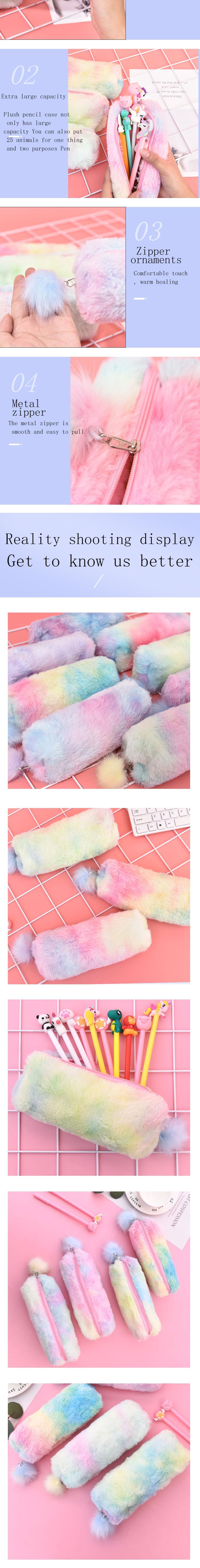 Korean Creative Pencil Case Gradient Color Cute Girl Plush Octagonal Pencil Case Girl Heart Student Minimalist Buggy Bag Korean Creative Pencil Case Gradient Color Cute Girl Plush Octagonal Pencil Case Girl Heart Student Minimalist Buggy Bag