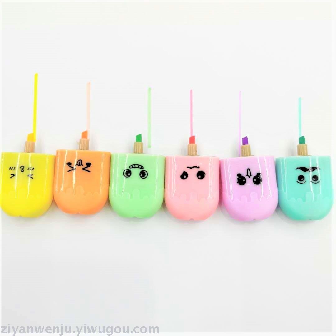Ice cream lollipop creative highlighter can be printed LOGO cartoon shape candy color student key marker pen HM503