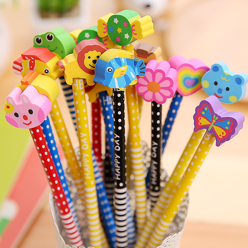 Qb016 Wholesale Prizes School Supplies Elementary School Student Award HB with Eraser Pencil Children&#039;s Pencil Factory Direct Sales T