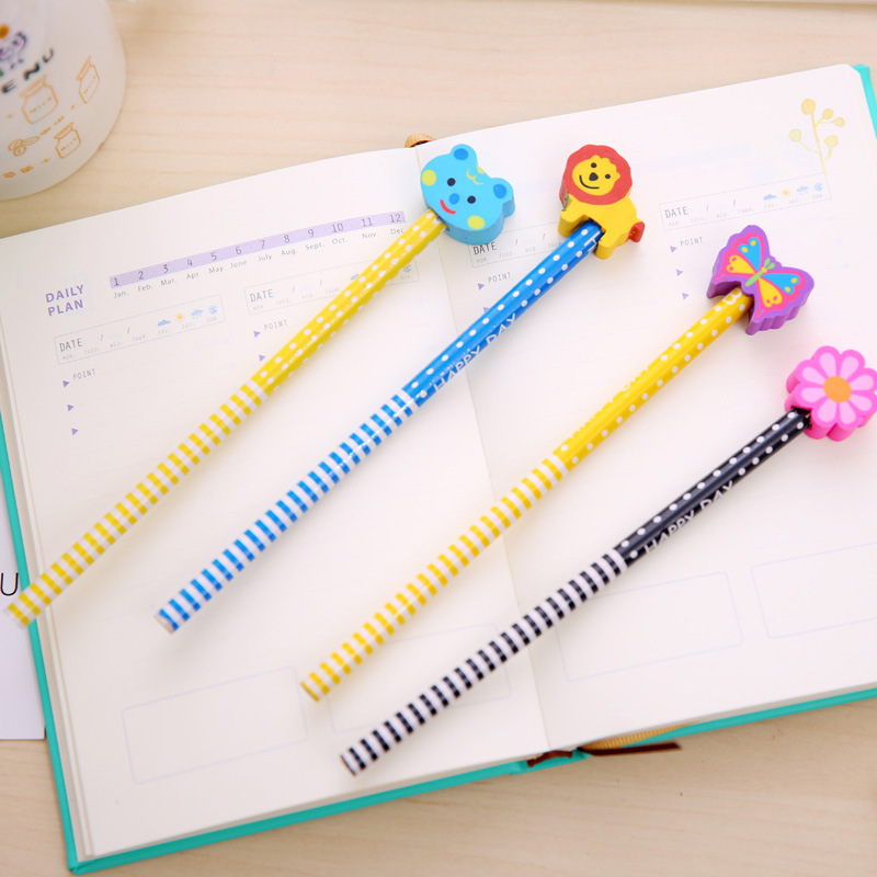 Qb016 Wholesale Prizes School Supplies Elementary School Student Award HB with Eraser Pencil Children&#039;s Pencil Factory Direct Sales T