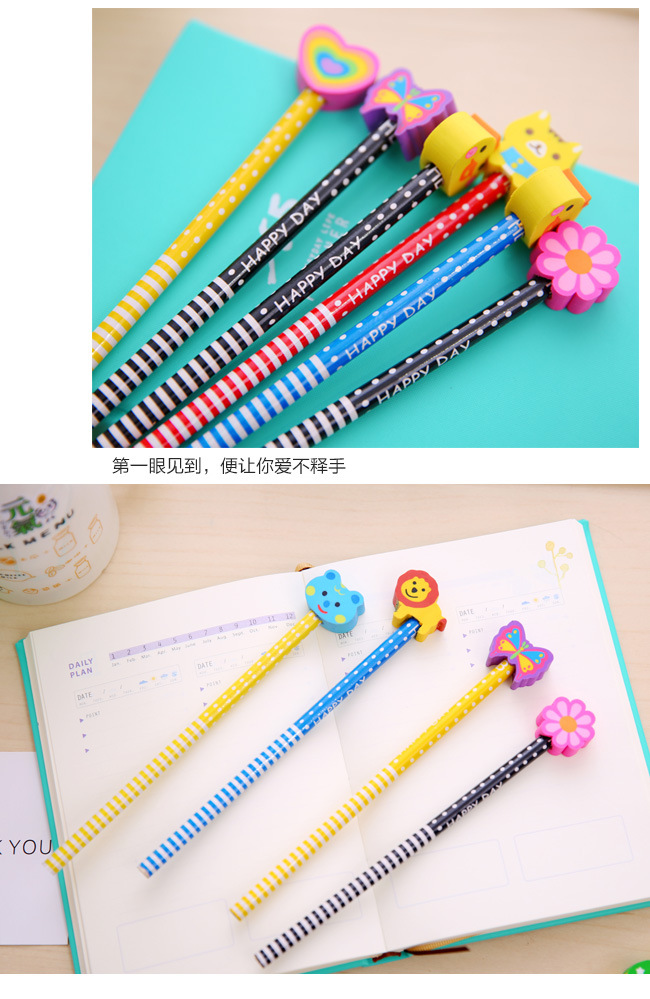 Qb016 Wholesale Prizes School Supplies Elementary School Student Award HB with Eraser Pencil Children's Pencil Factory Direct Sales T Qb016 Wholesale Prizes School Supplies Elementary School Student Award HB with Eraser Pencil Children's Pencil Factory Direct Sales T