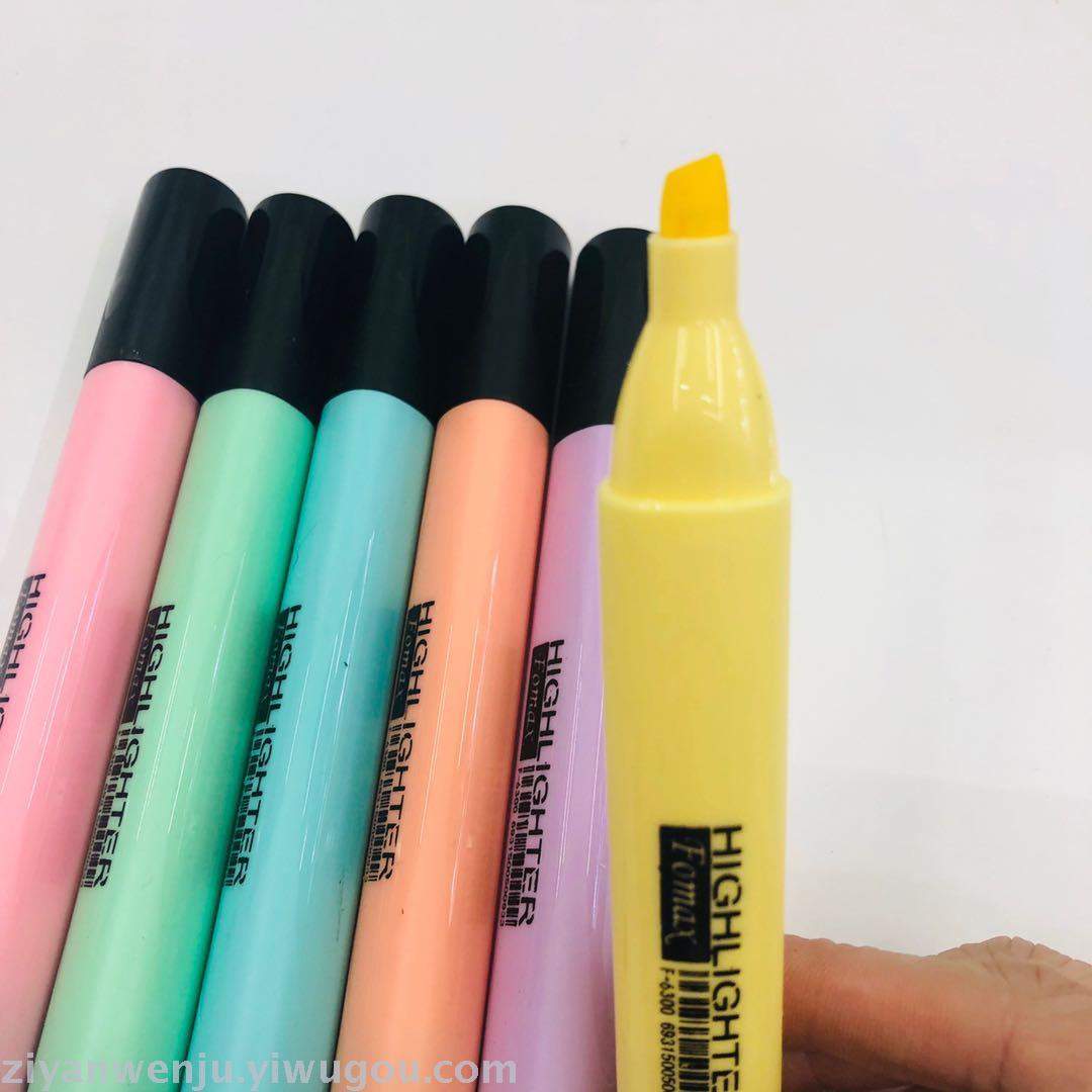 4 highlighter pens and 6 highlighter pens in PVC bag with key marking pen color marker pen