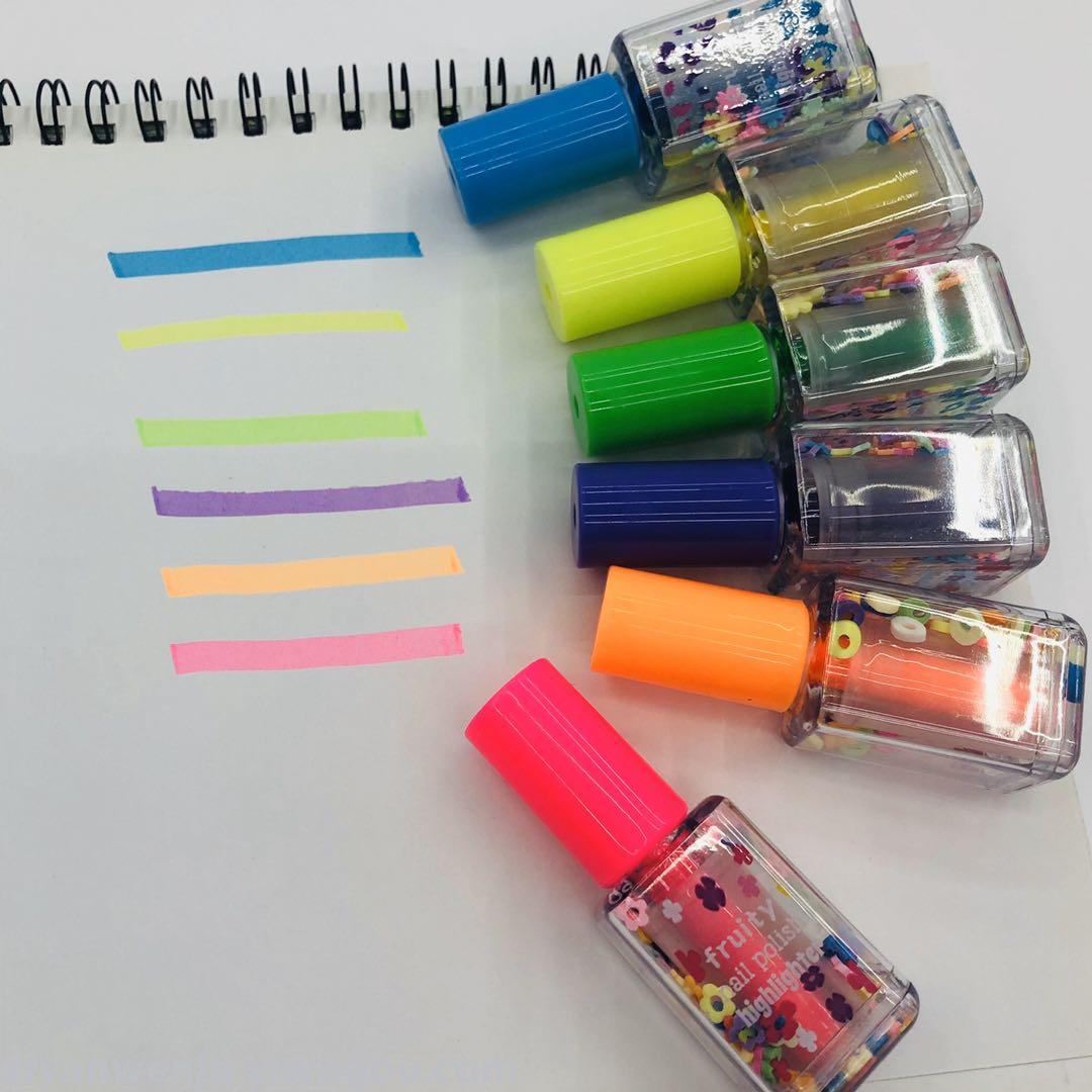 Nail polish highlighter 3 pieces 5 pieces PVC transparent box modeling highlighter creative gift Nail polish highlighter 3 pieces 5 pieces PVC transparent box modeling highlighter creative gift