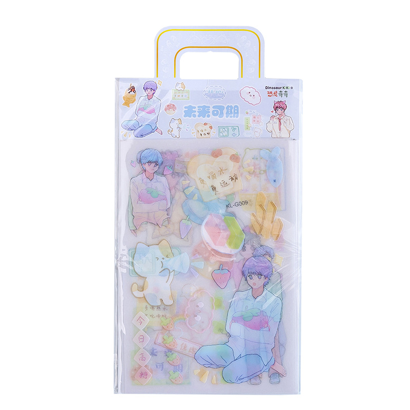 Stickers Journal Stickers Set Transparent Waterproof Frosted Hand Ledger Sticker Decorative Small Pattern Cartoon Cute Little Girl