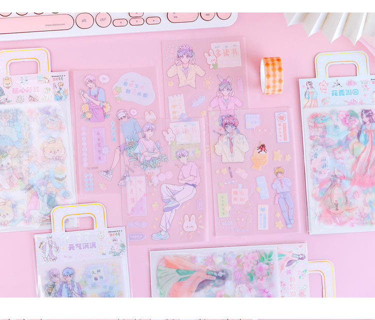 Stickers Journal Stickers Set Transparent Waterproof Frosted Hand Ledger Sticker Decorative Small Pattern Cartoon Cute Little Girl Stickers Journal Stickers Set Transparent Waterproof Frosted Hand Ledger Sticker Decorative Small Pattern Cartoon Cute Little Girl
