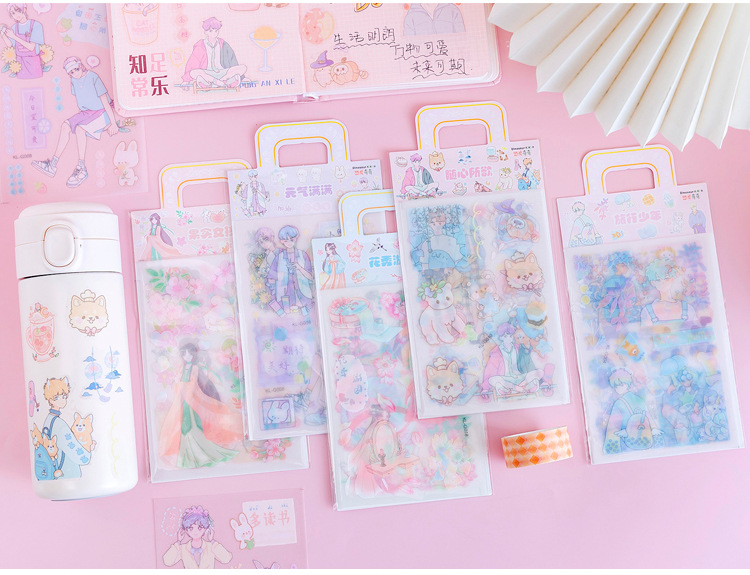 Stickers Journal Stickers Set Transparent Waterproof Frosted Hand Ledger Sticker Decorative Small Pattern Cartoon Cute Little Girl Stickers Journal Stickers Set Transparent Waterproof Frosted Hand Ledger Sticker Decorative Small Pattern Cartoon Cute Little Girl