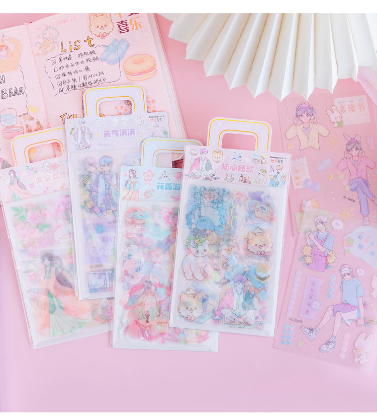 Stickers Journal Stickers Set Transparent Waterproof Frosted Hand Ledger Sticker Decorative Small Pattern Cartoon Cute Little Girl Stickers Journal Stickers Set Transparent Waterproof Frosted Hand Ledger Sticker Decorative Small Pattern Cartoon Cute Little Girl