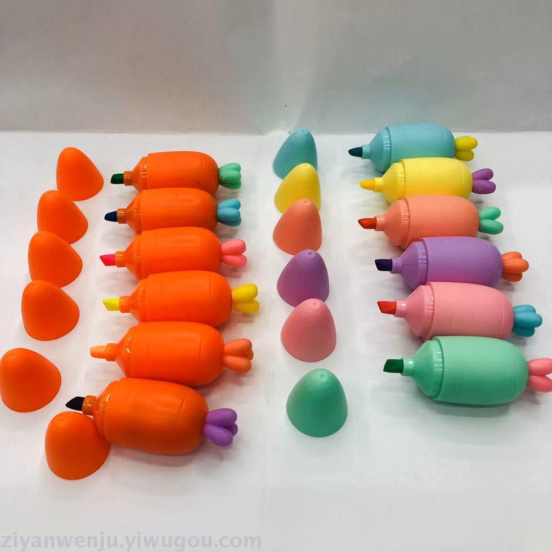 Mini radish highlighter pear highlighter color pen marker pen doodle pen color pen 6 color set
