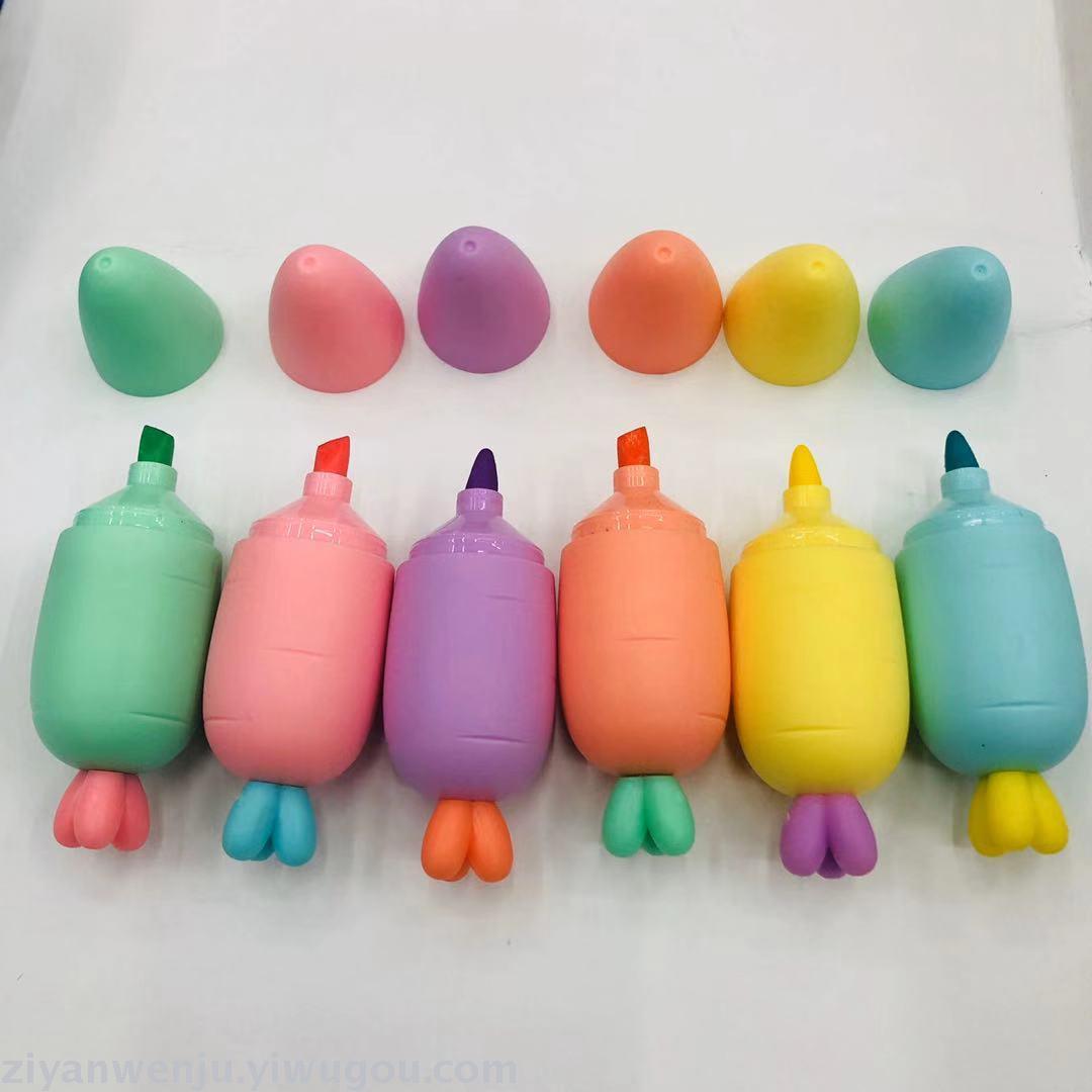 Mini radish highlighter pear highlighter color pen marker pen doodle pen color pen 6 color set