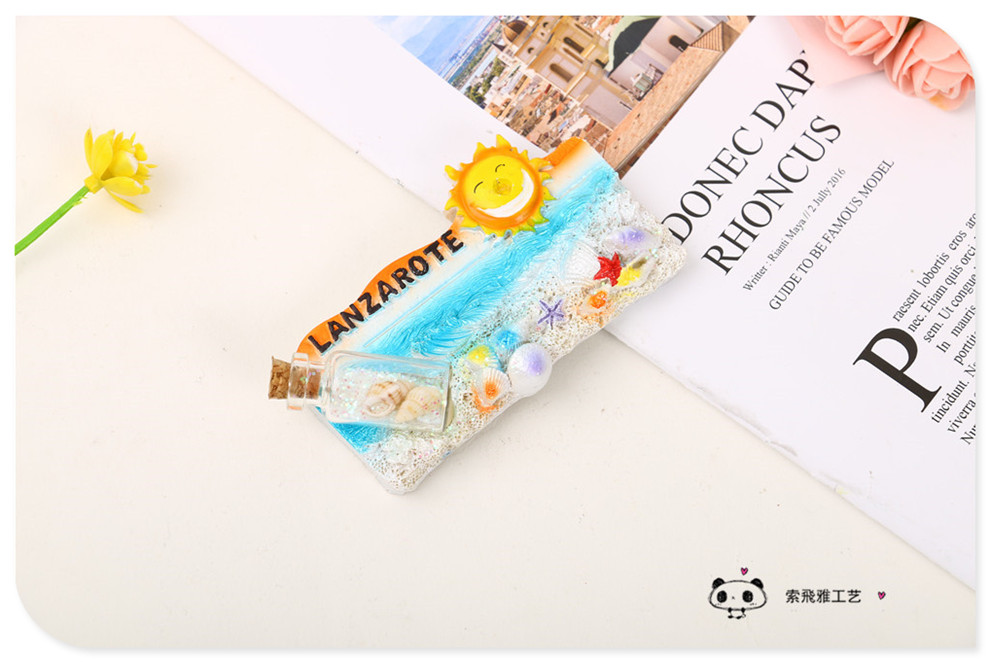 Tropical Ocean Style Cartoon Drift Bottle Resin Refrigerator Magnet Children's Decoration Magnetic Sticker Tropical Ocean Style Cartoon Drift Bottle Resin Refrigerator Magnet Children's Decoration Magnetic Sticker