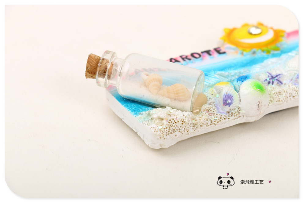 Tropical Ocean Style Cartoon Drift Bottle Resin Refrigerator Magnet Children's Decoration Magnetic Sticker Tropical Ocean Style Cartoon Drift Bottle Resin Refrigerator Magnet Children's Decoration Magnetic Sticker