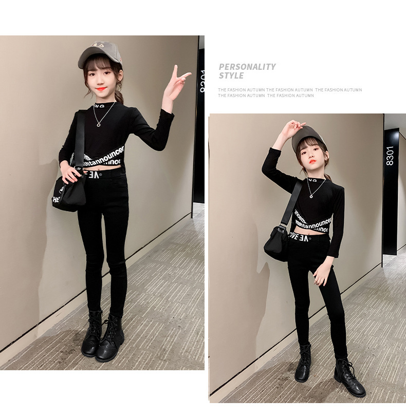 Girls' Fleece-Lined Thickening Tapered Pants 2021 New Autumn/Winter Fashionable Slim Fit Elastic Outerwear Leggings Pencil Pants Girls' Fleece-Lined Thickening Tapered Pants 2021 New Autumn/Winter Fashionable Slim Fit Elastic Outerwear Leggings Pencil Pants