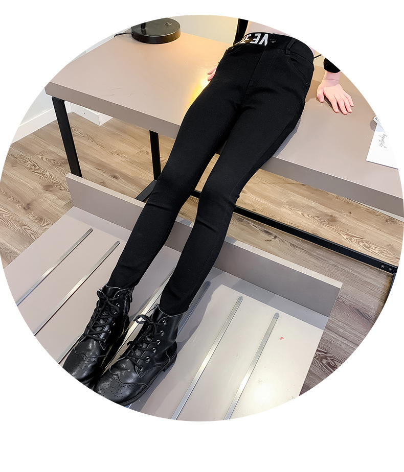 Girls' Fleece-Lined Thickening Tapered Pants 2021 New Autumn/Winter Fashionable Slim Fit Elastic Outerwear Leggings Pencil Pants Girls' Fleece-Lined Thickening Tapered Pants 2021 New Autumn/Winter Fashionable Slim Fit Elastic Outerwear Leggings Pencil Pants