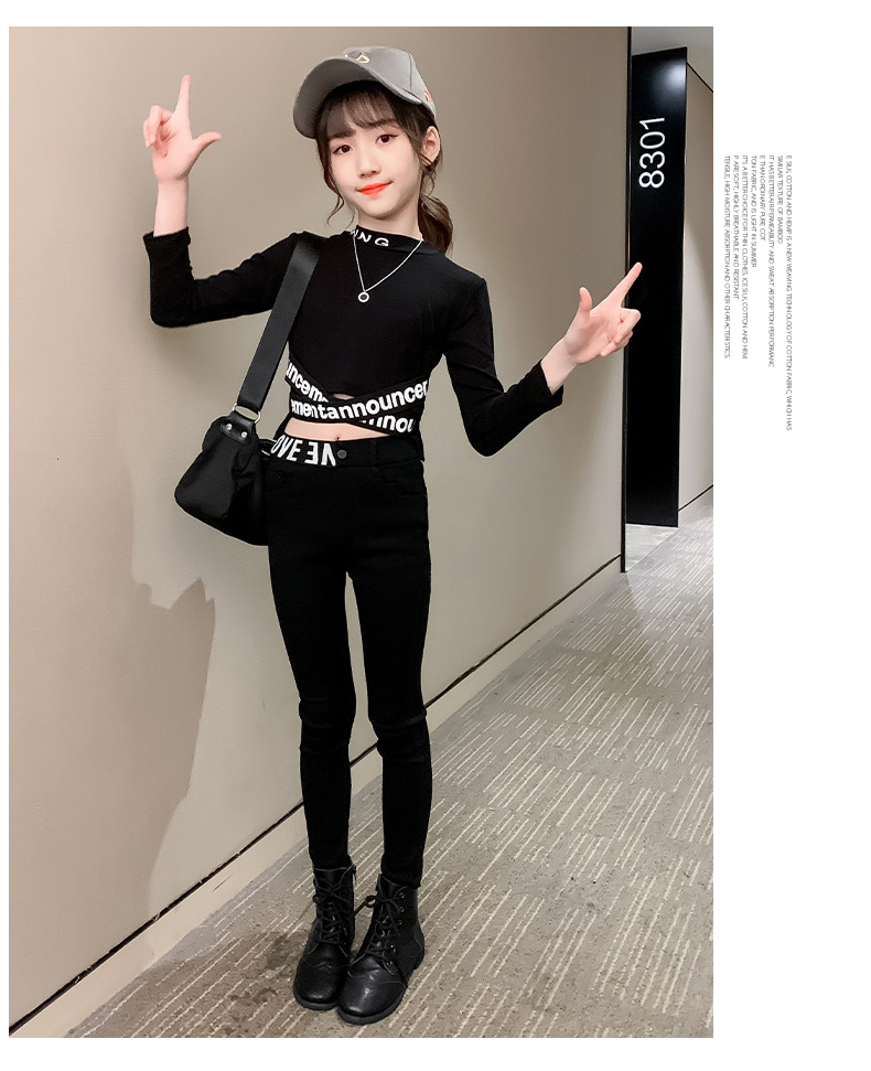Girls' Fleece-Lined Thickening Tapered Pants 2021 New Autumn/Winter Fashionable Slim Fit Elastic Outerwear Leggings Pencil Pants Girls' Fleece-Lined Thickening Tapered Pants 2021 New Autumn/Winter Fashionable Slim Fit Elastic Outerwear Leggings Pencil Pants