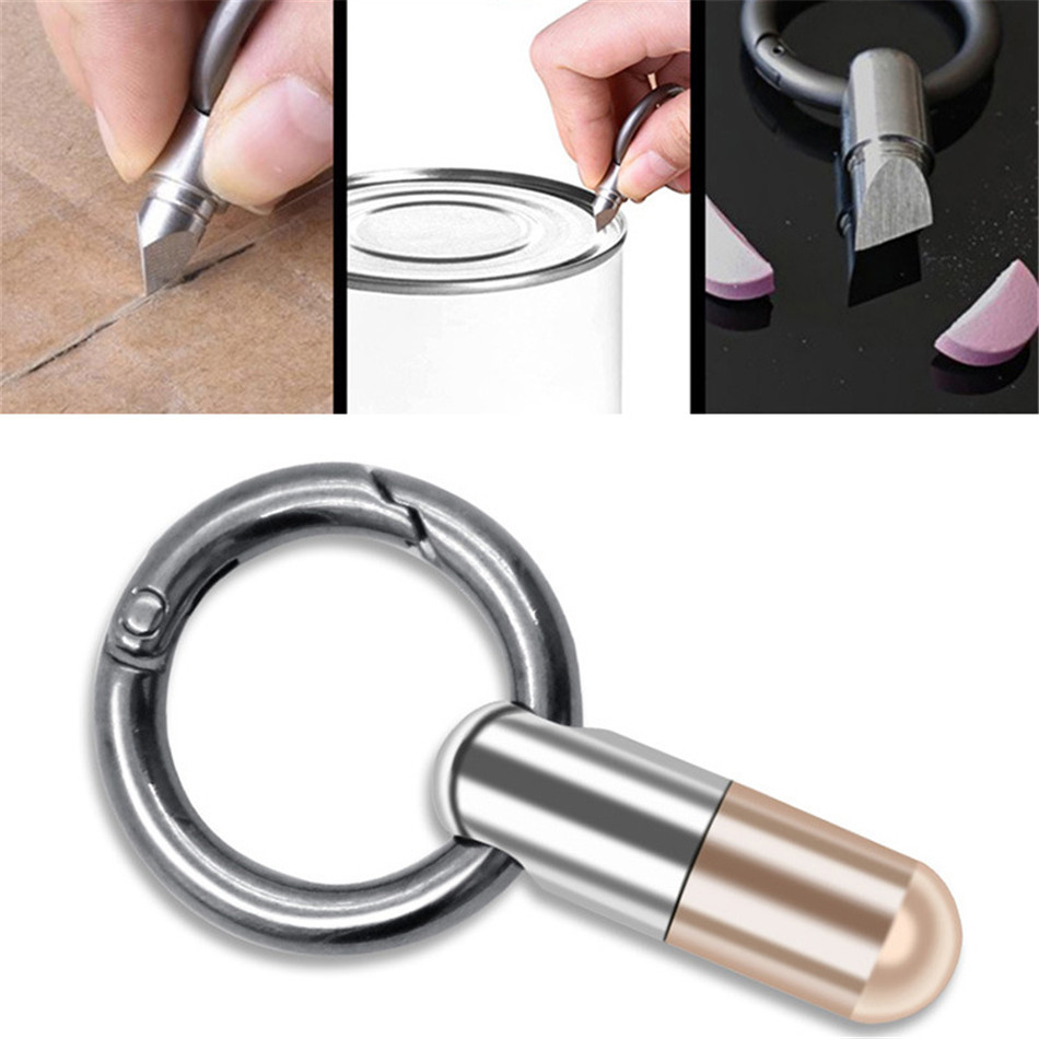The New stainless steel capsule knife key pendant portable mini cutter pill car key pendant