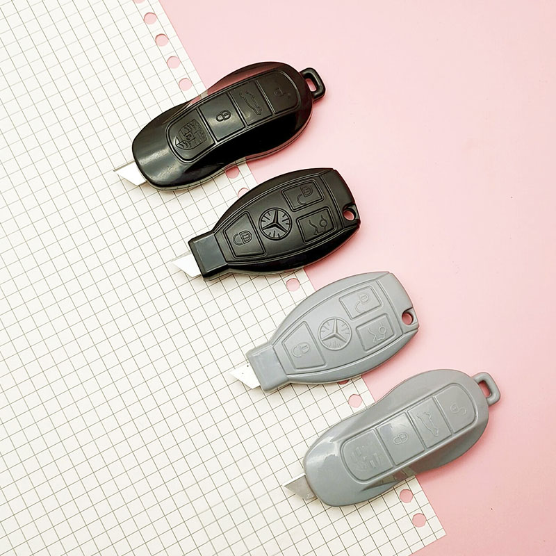 Creative Car Key Mini Art Knife Black and White Cartoon Small Utility Knife Portable Student Paper Cutter Hand Account 