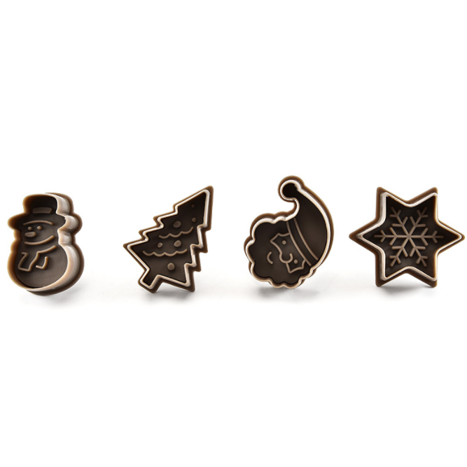 3D Three-Dimensional Creativity Practical Small Cute Pp Christmas Cookie Cutter Foreign Trade Exclusive