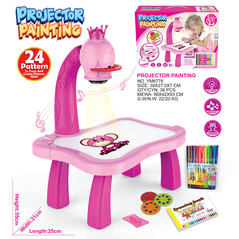 Tiktok Children's Plastic Drawing Board Table Projection Painting Machine Teaching Aids Multifunctional Projection Writing Drawing Board Cross-Border Tiktok Children's Plastic Drawing Board Table Projection Painting Machine Teaching Aids Multifunctional Projection Writing Drawing Board Cross-Border