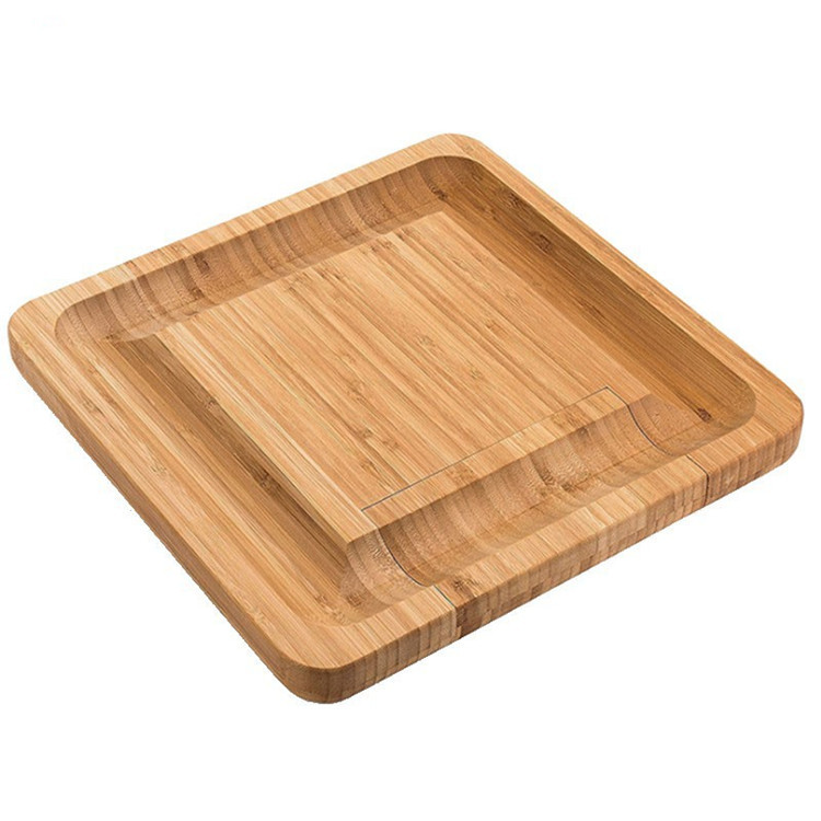 Bamboo Cheese Board Set New Cheese Cutter Cheese Board Square Drawer Cheese Cutting Board Pizza Drill Plate