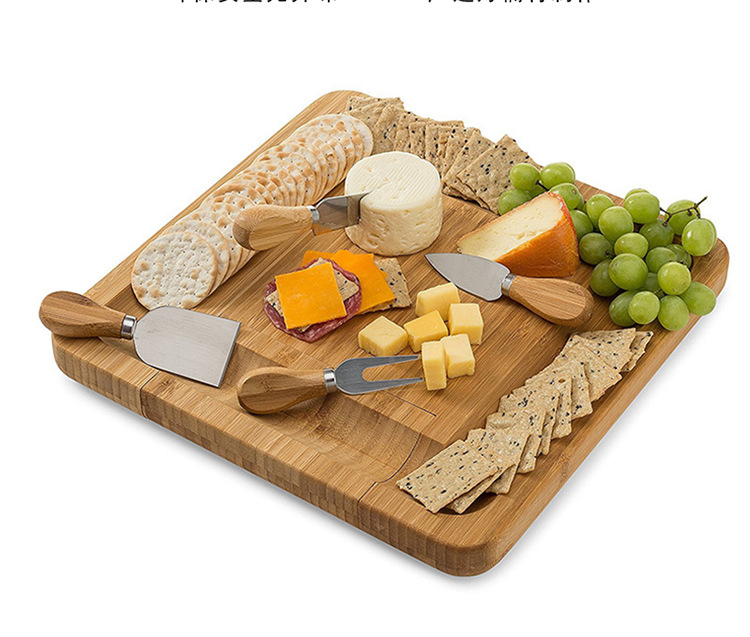 Bamboo Cheese Board Set New Cheese Cutter Cheese Board Square Drawer Cheese Cutting Board Pizza Drill Plate Bamboo Cheese Board Set New Cheese Cutter Cheese Board Square Drawer Cheese Cutting Board Pizza Drill Plate