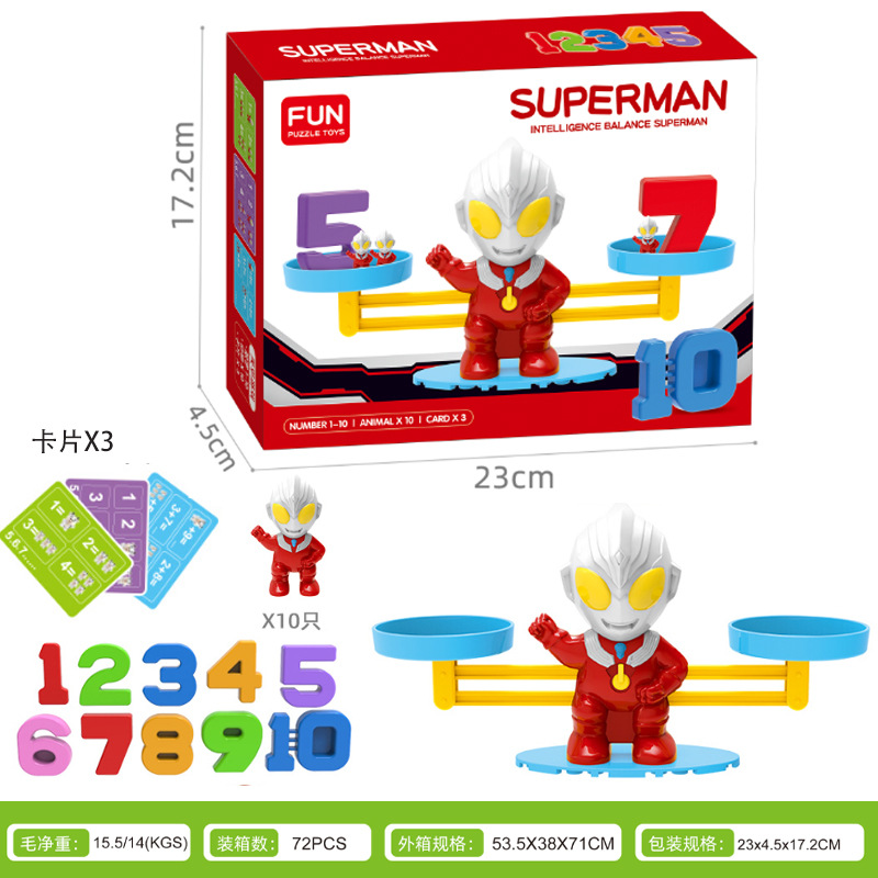 Children's Enlightenment Board Game Kindergarten Science and Education Teaching Aids Early Childhood Education Monkey Penguin Digital Balance Toys