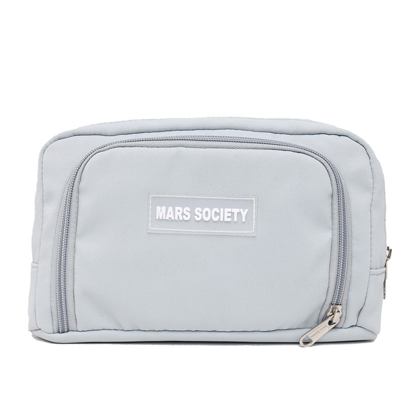 Foreign Trade Wholesale Simple Girl Pencil Case Primary School Student Japanese Middle School Student Stationery Box Solid Color Mobile Phone Coin Purse
