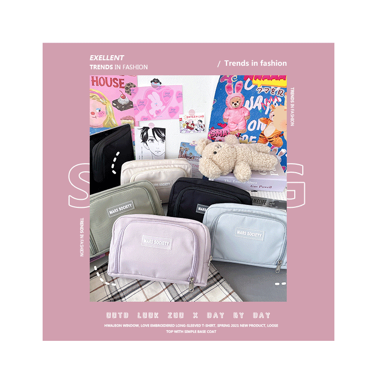 Foreign Trade Wholesale Simple Girl Pencil Case Primary School Student Japanese Middle School Student Stationery Box Solid Color Mobile Phone Coin Purse Foreign Trade Wholesale Simple Girl Pencil Case Primary School Student Japanese Middle School Student Stationery Box Solid Color Mobile Phone Coin Purse