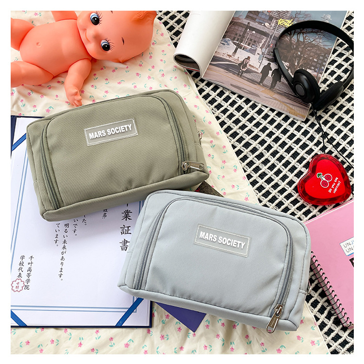 Foreign Trade Wholesale Simple Girl Pencil Case Primary School Student Japanese Middle School Student Stationery Box Solid Color Mobile Phone Coin Purse Foreign Trade Wholesale Simple Girl Pencil Case Primary School Student Japanese Middle School Student Stationery Box Solid Color Mobile Phone Coin Purse