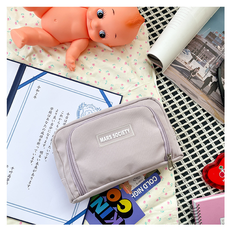 Foreign Trade Wholesale Simple Girl Pencil Case Primary School Student Japanese Middle School Student Stationery Box Solid Color Mobile Phone Coin Purse Foreign Trade Wholesale Simple Girl Pencil Case Primary School Student Japanese Middle School Student Stationery Box Solid Color Mobile Phone Coin Purse
