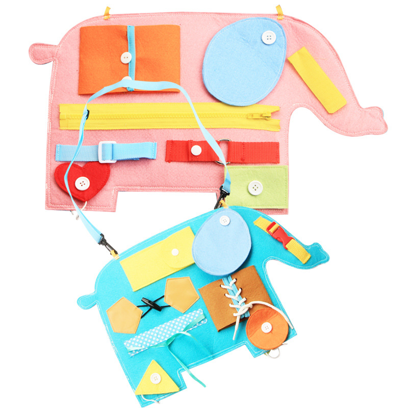 New Dressing Learning Board Infant Early Education Felt Busy Board Kindergarten Teaching Aids Children Portable Busy Board