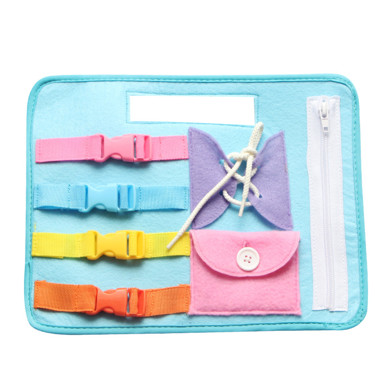 New Dressing Learning Board Infant Early Education Felt Busy Board Kindergarten Teaching Aids Children Portable Busy Board
