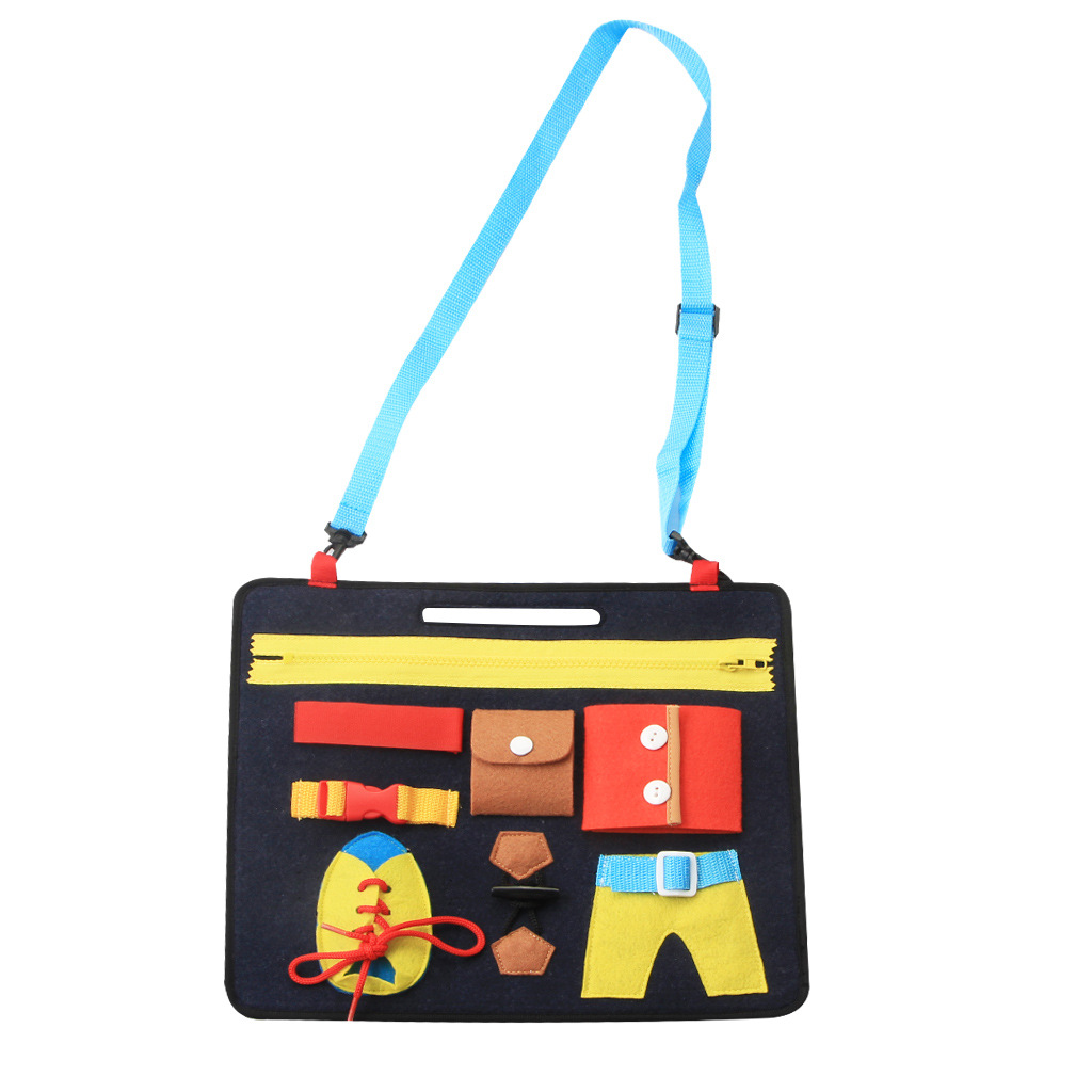 New Dressing Learning Board Infant Early Education Felt Busy Board Kindergarten Teaching Aids Children Portable Busy Board