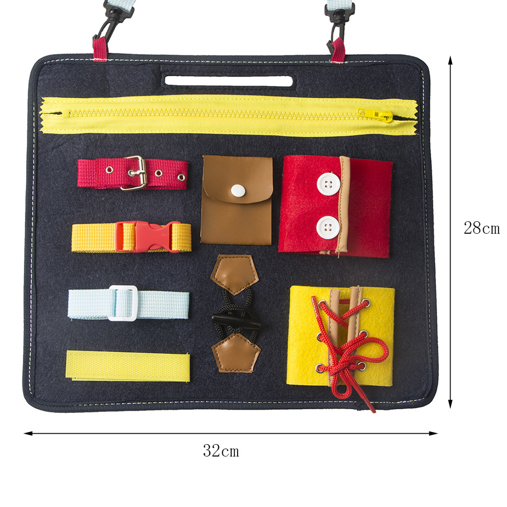 New Dressing Learning Board Infant Early Education Felt Busy Board Kindergarten Teaching Aids Children Portable Busy Board