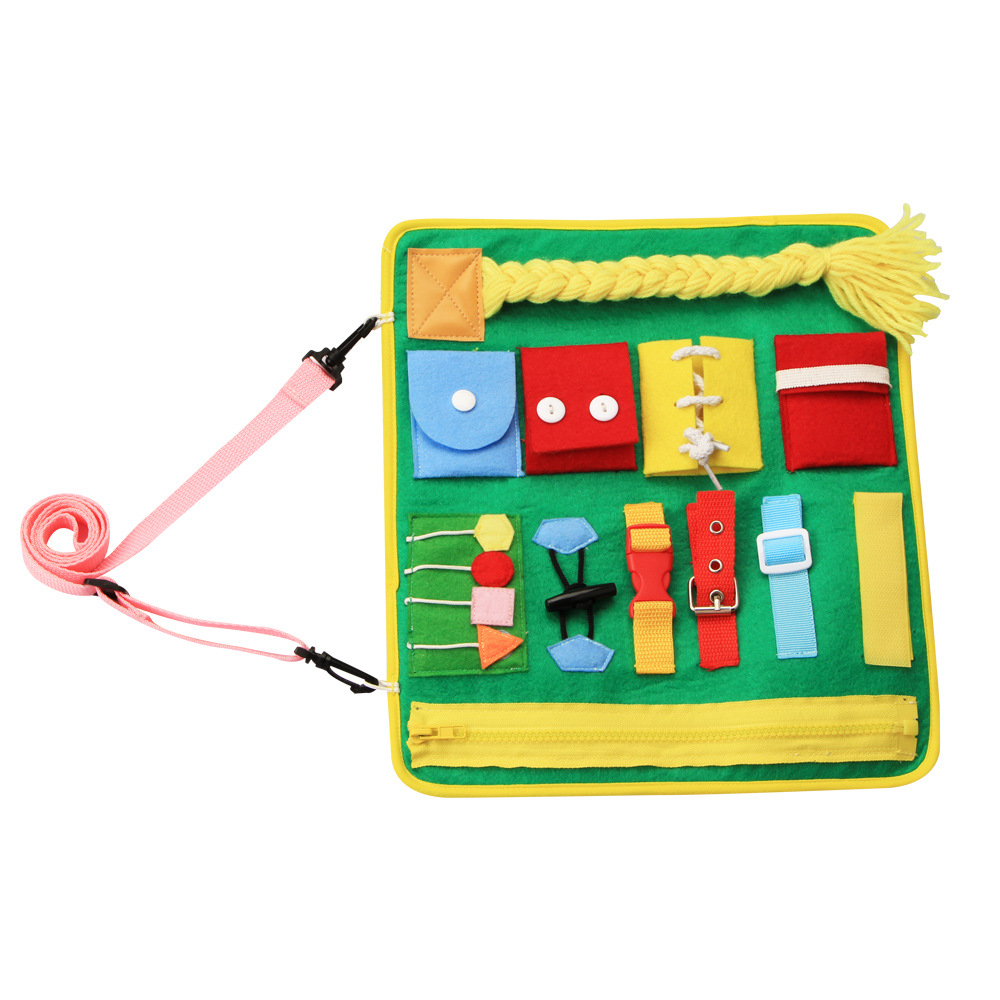 New Dressing Learning Board Infant Early Education Felt Busy Board Kindergarten Teaching Aids Children Portable Busy Board