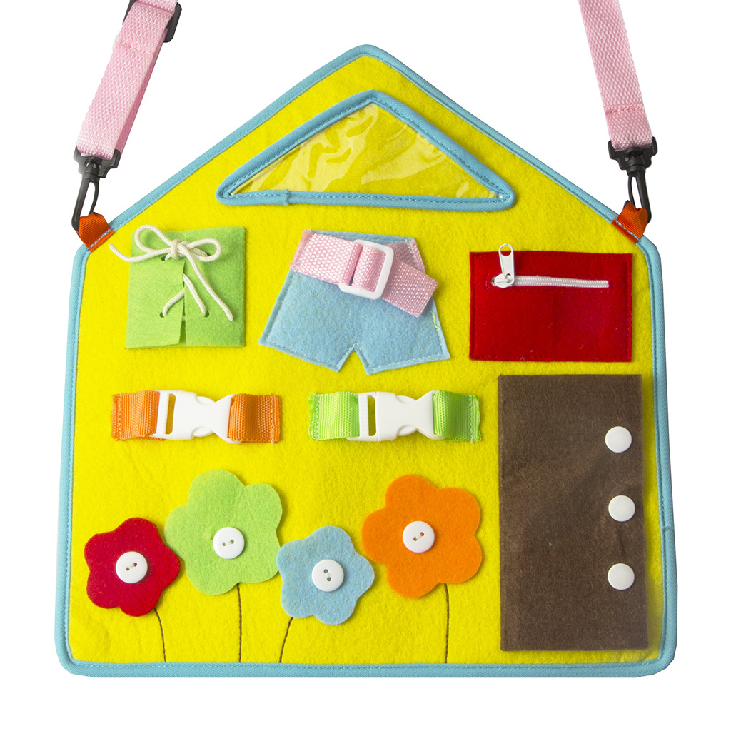 New Dressing Learning Board Infant Early Education Felt Busy Board Kindergarten Teaching Aids Children Portable Busy Board