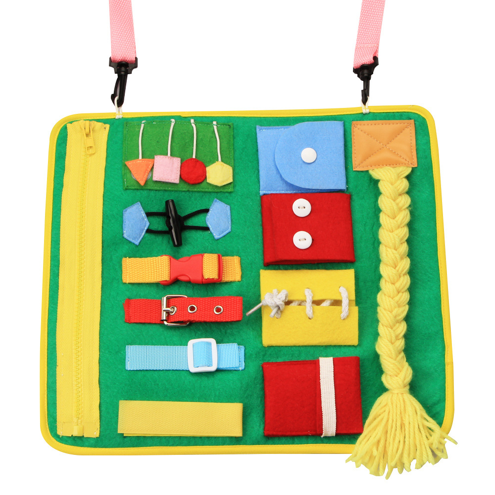 New Dressing Learning Board Infant Early Education Felt Busy Board Kindergarten Teaching Aids Children Portable Busy Board