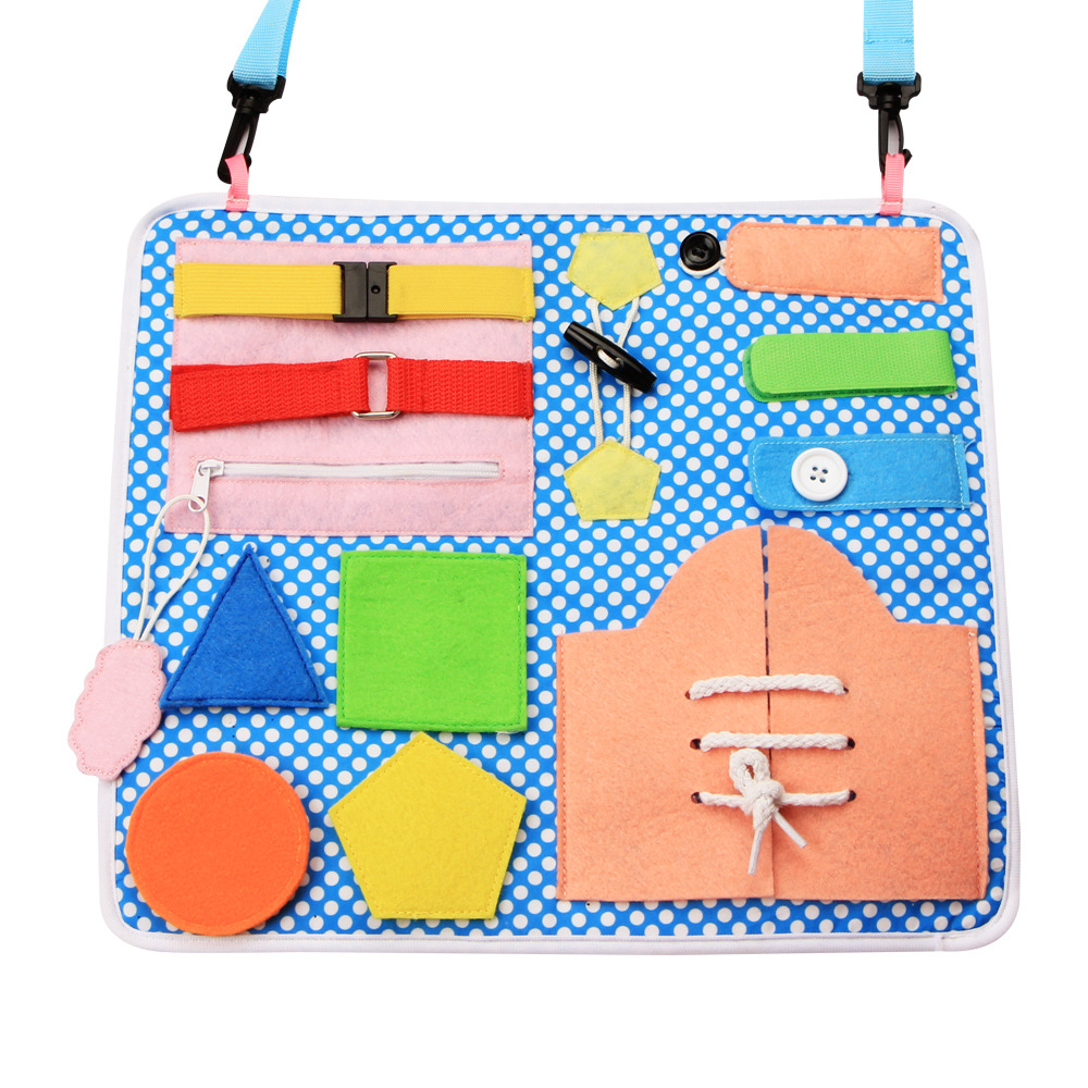 New Dressing Learning Board Infant Early Education Felt Busy Board Kindergarten Teaching Aids Children Portable Busy Board
