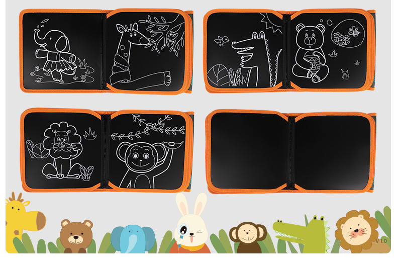 Children's Drawing Board Graffiti Drawing and Writing Board Portable Double-Side Blackboard Cloth Book Early Education Course Teaching Educational Painting Children's Drawing Board Graffiti Drawing and Writing Board Portable Double-Side Blackboard Cloth Book Early Education Course Teaching Educational Painting